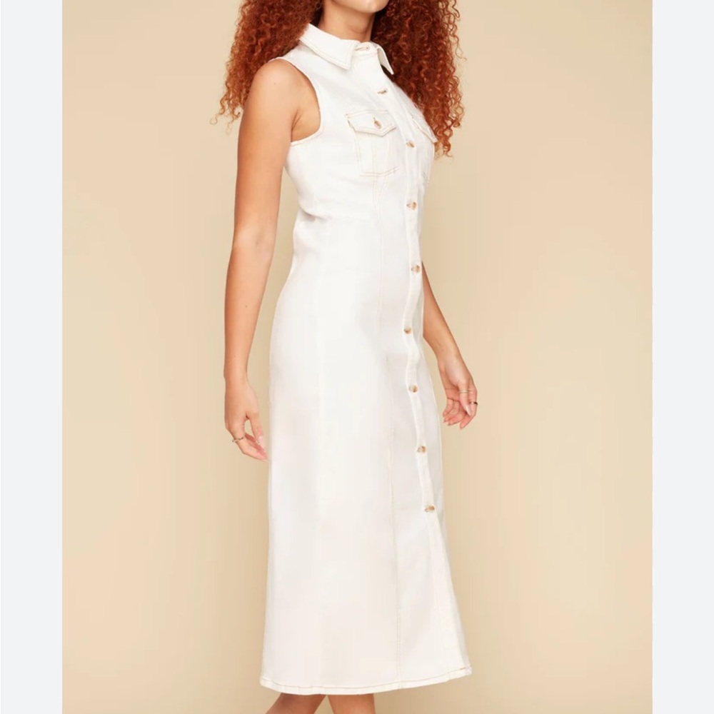 Renuar Cream Sleeveless Midi Dress